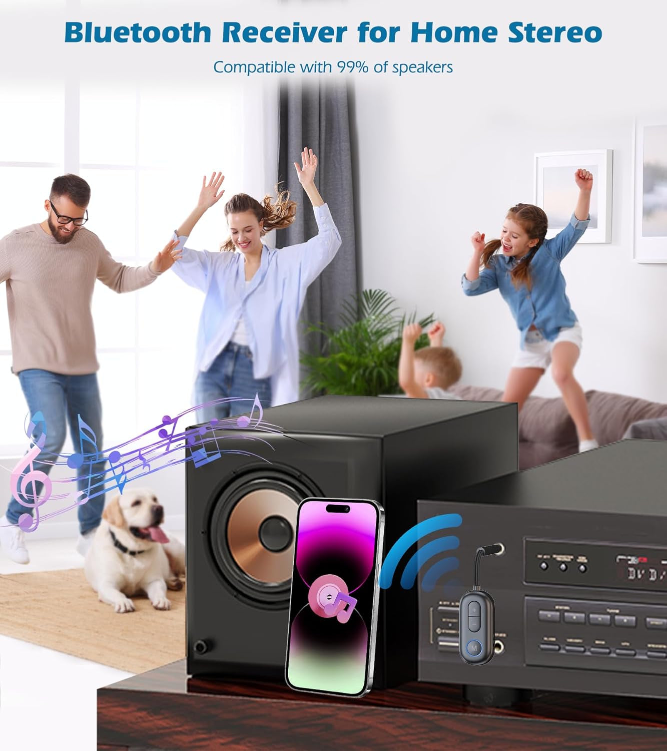 Airplane Bluetooth Adapter for Headphones, Bluetooth Transmitter for TV to Headphones, 3.5Mm Car Adapter for Handsfree Call Music, Audio Receiver for Home Speaker,  Wireless Transmitter Receiver