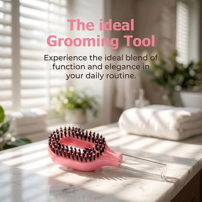 2 in 1 Water Spray Hair Brush for Wet & Dry Hair, Portable Detangling Brush with Mister for Women & Kids, Anti-Frizz Travel Hair Brush with Water Bottle